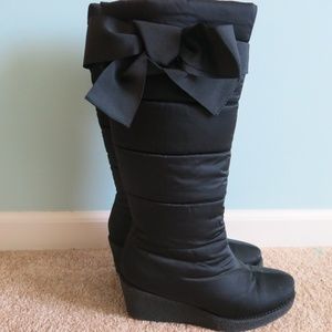 Kate Spade Cagney Wedge Nylon Boots Black